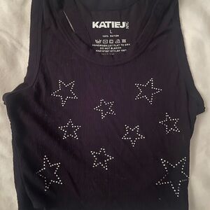 Katie J NYC Black Star Tank Top